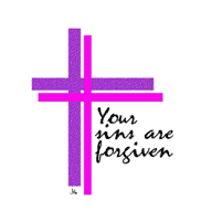 picture of cross and words your sins are forgiven