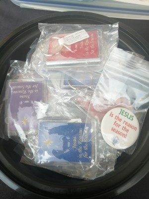 Christmas keychains with words Jesus is the reason for the season $1 each