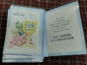 First Communion card boy $1 each