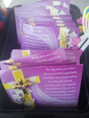 Lent pins (cross with purple cloth) $1 each