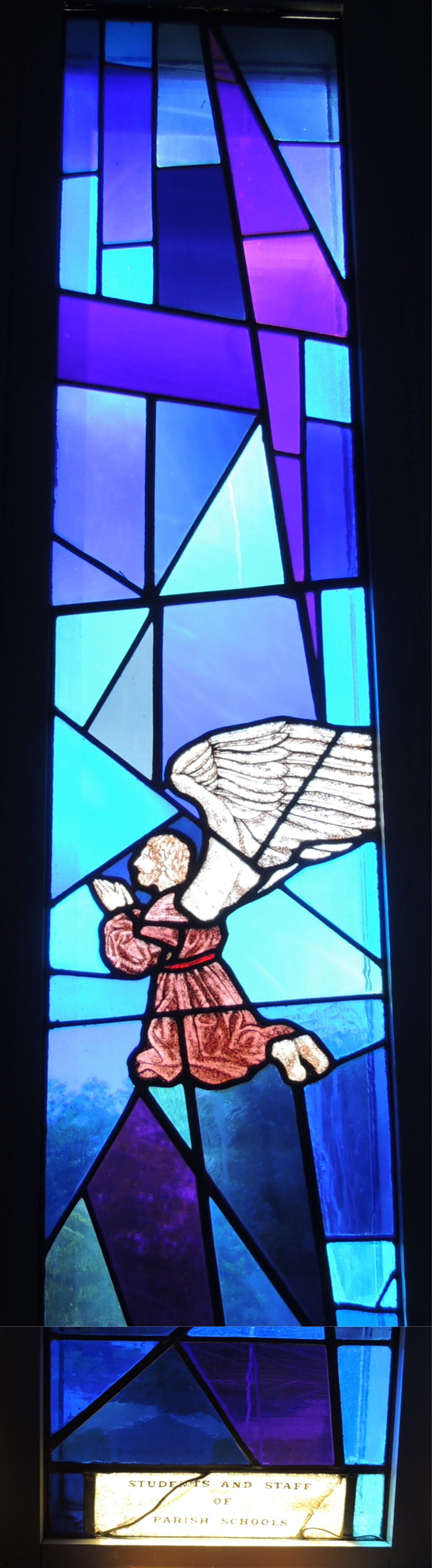 Angel with wings - stained glass window